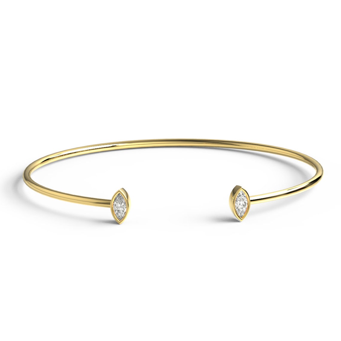 Pulseira Feminina de ouro 18k Bracelete diamantes navete