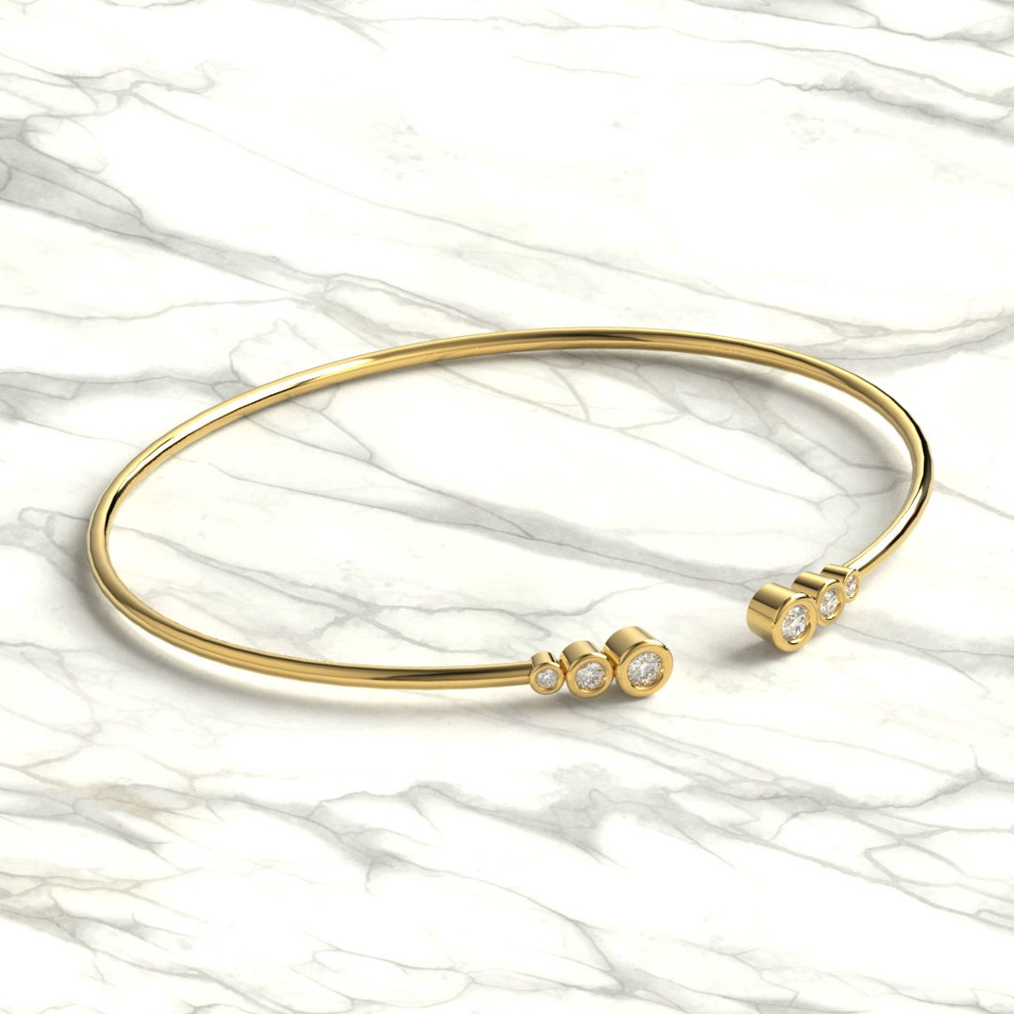 Pulseira Feminina de ouro 18k Bracelete diamantes