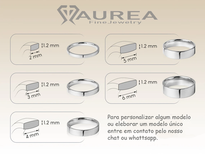 Aliança de casamento noivado ouro 18k 3 Gramas 3 mm Flat