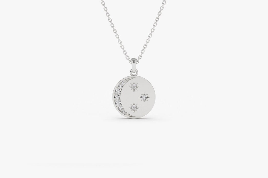 Colar De Lua Corrente Feminina em Ouro Branco 18k c/ Diamantes | New | Celestial diamonds, Colares, diamante, white | AUREA FINE JEWELRY