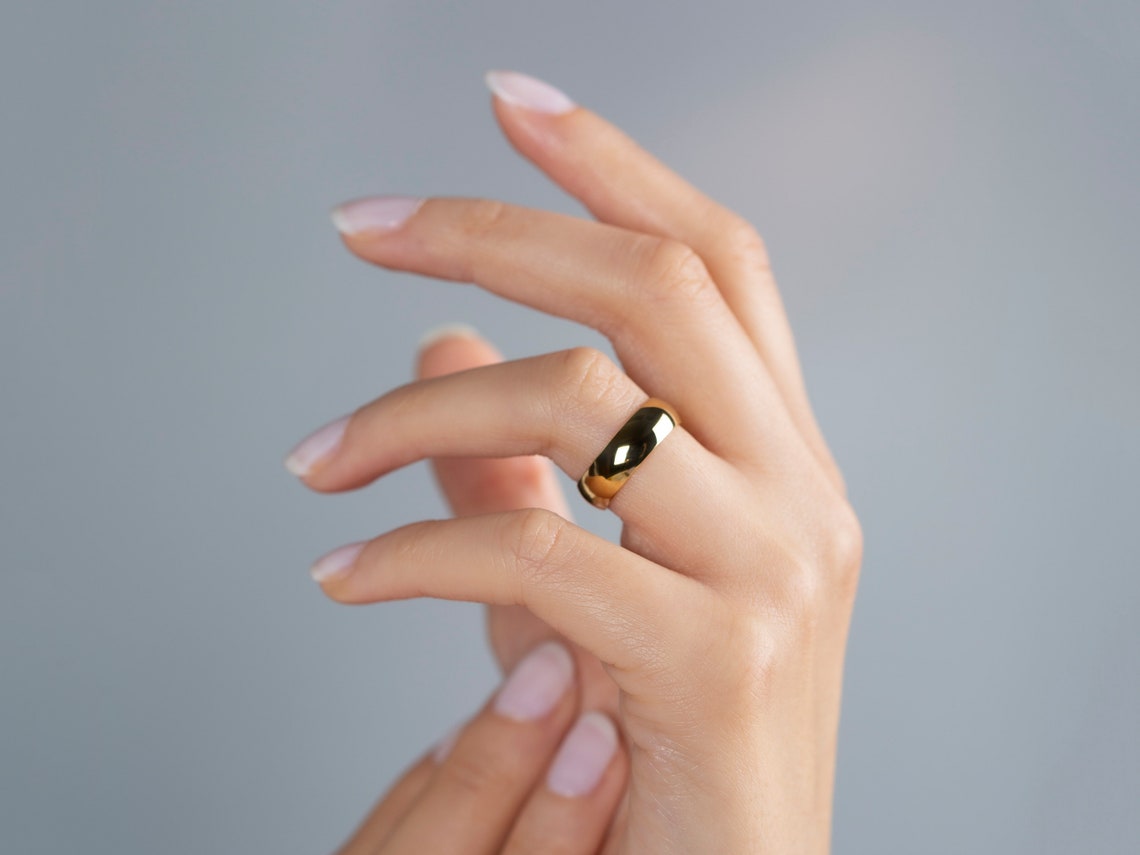 Aliança de noivado casamento ouro 18k 6 gramas 6mm tradiction