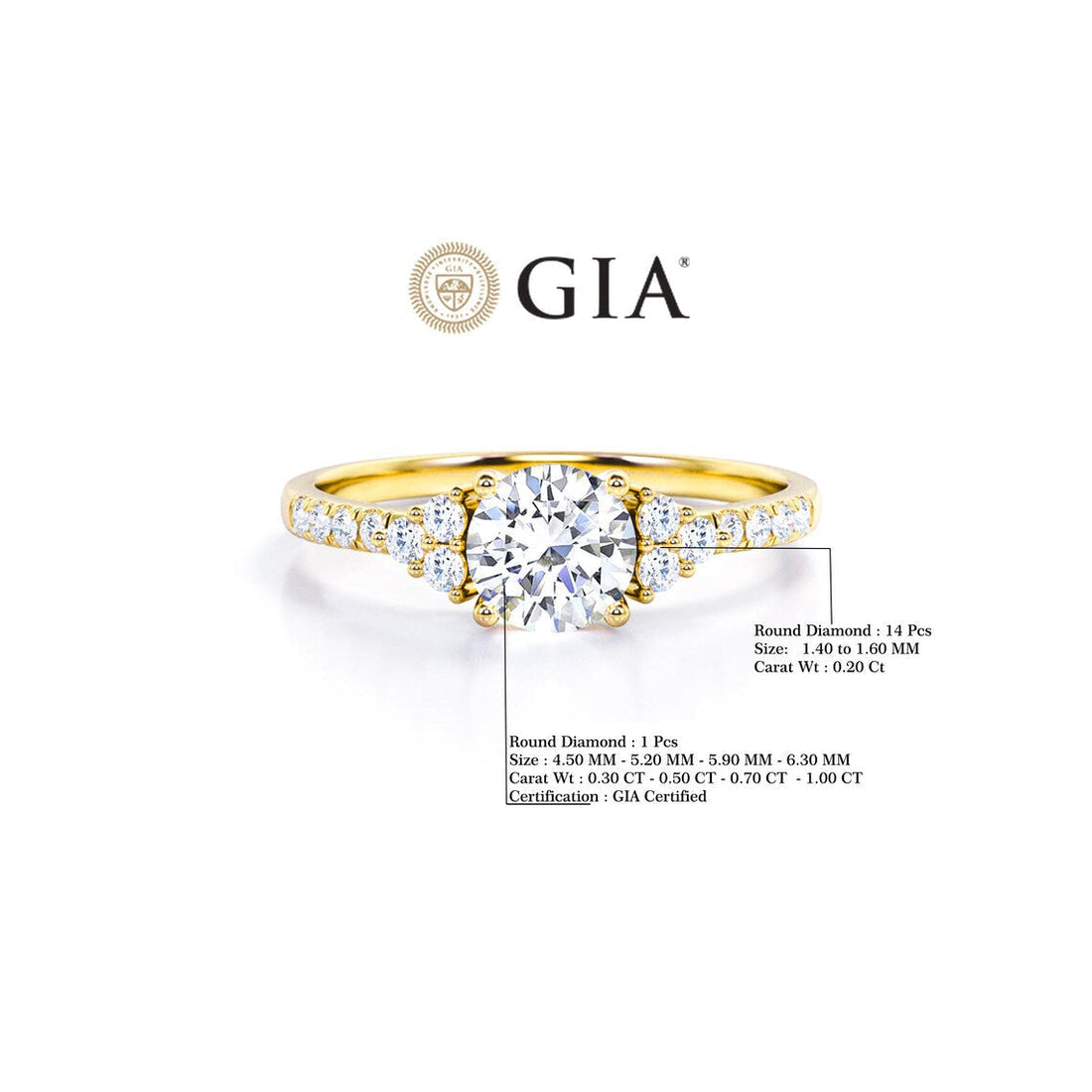 Anel Halo De Ouro Amarelo 18k e Diamantes Brilhantes 100pts | New | anel-de-noivado, Anéis, diamante, noivado, yellow | AUREA FINE JEWELRY