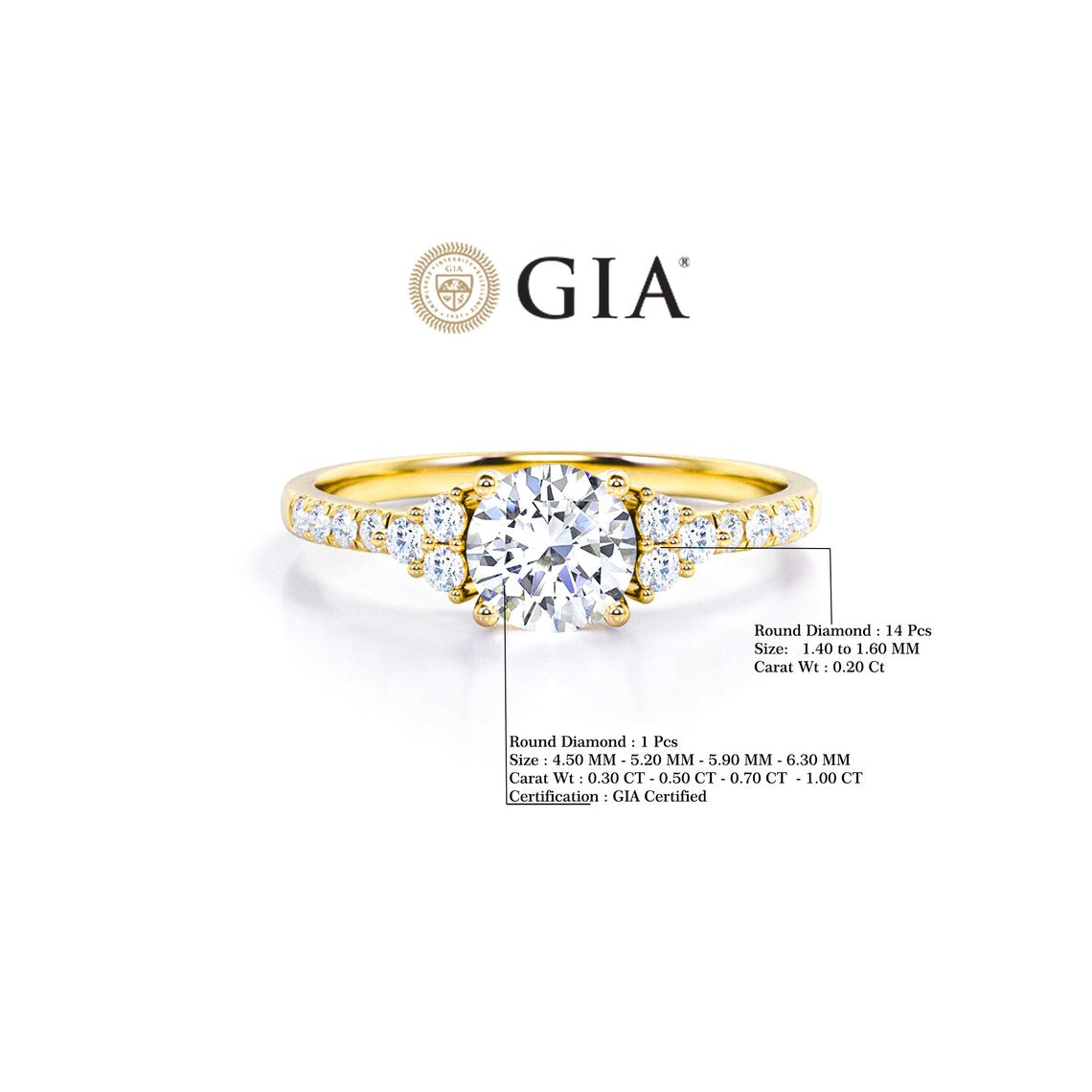 Anel Halo De Ouro Amarelo 18k e Diamantes Brilhantes 50pts | New | anel-de-noivado, Anéis, diamante, noivado, yellow | AUREA FINE JEWELRY
