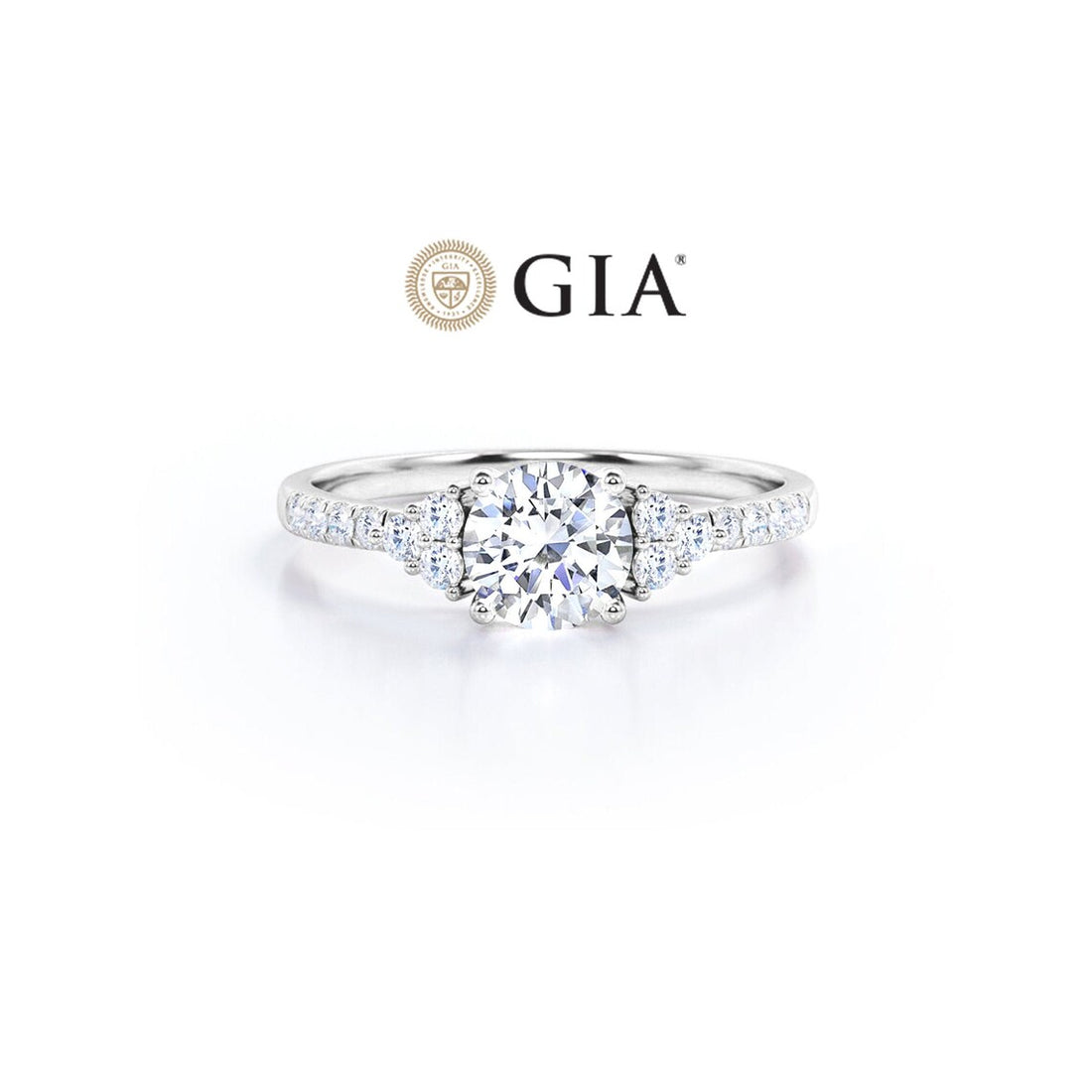 Anel Halo De Ouro Branco 18k e Diamantes Brilhantes 70pts | New | anel-de-noivado, Anéis, diamante, noivado, white | AUREA FINE JEWELRY