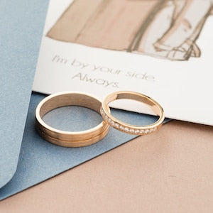 Par de Alianças de casamento noivado ouro 18k diamantes Mila