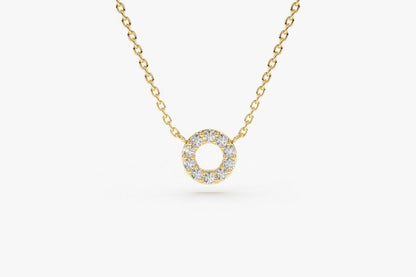 Colar Corrente Feminina em Ouro Branco 18k Circle C/ Diamantes