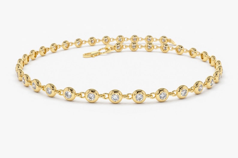 Pulseira Riviera  Feminina de Ouro 18k  chuveiro  Diamantes