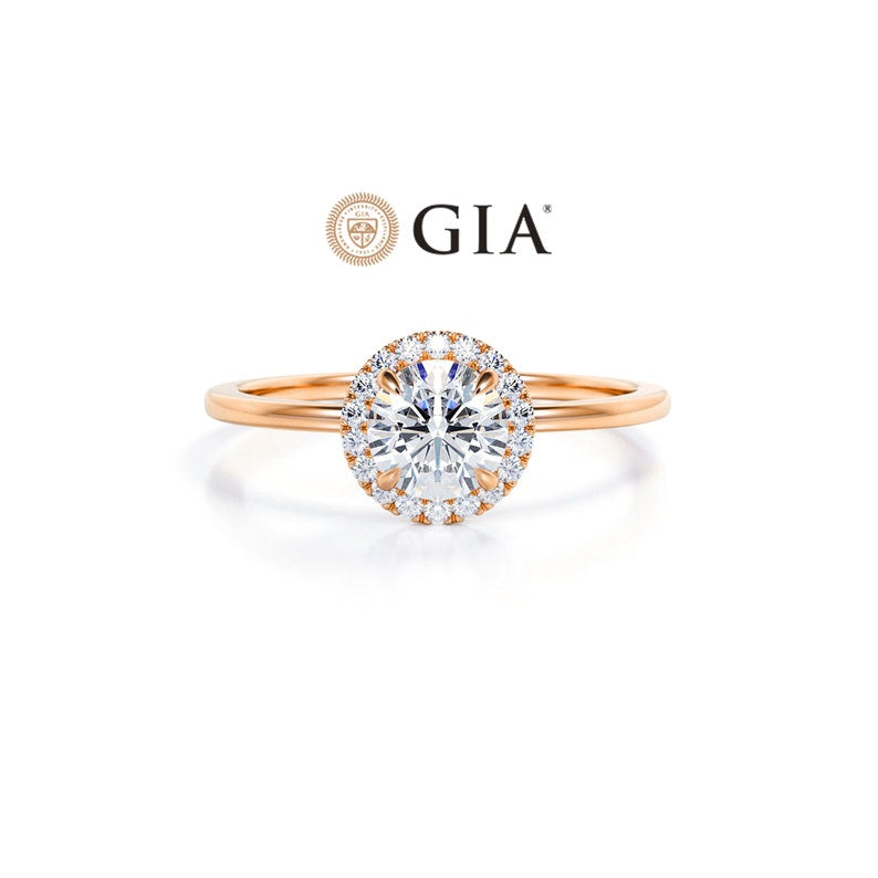 Anel Solitario Redondo De Ouro Rose 18k Diamantes Brilhantes 50pts | New | anel-de-noivado, Anéis, diamante, noivado, pink | AUREA FINE JEWELRY
