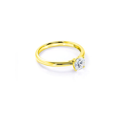 Anel Solitario De Ouro Amarelo 18k e Diamante Brilhante 50pts