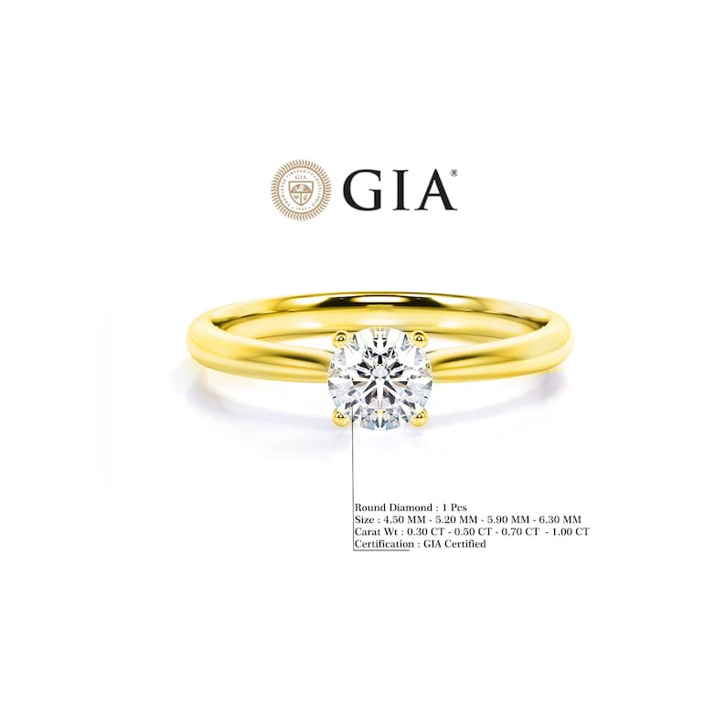 Anel Solitario De Ouro Amarelo 18k e Diamante Brilhante 30pts | New | anel-de-noivado, Anéis, diamante, noivado, yellow | AUREA FINE JEWELRY