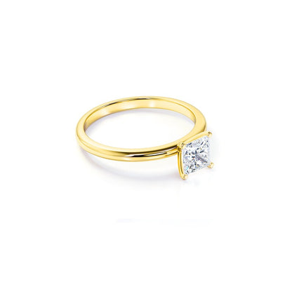 Anel Princesa De Ouro Amarelo18k e Diamantes Brilhantes 30pts