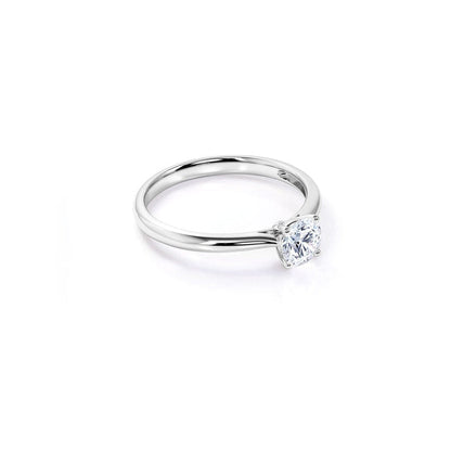 Anel Solitario De Ouro Branco 18k e Diamante Brilhante 100pts
