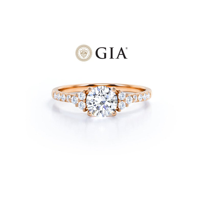 Anel Halo De Ouro Rose 18k e Diamantes Brilhantes 100pts | New | anel-de-noivado, Anéis, diamante, noivado, pink | AUREA FINE JEWELRY