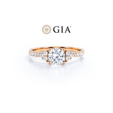 Anel Halo De Ouro Rose 18k e Diamantes Brilhantes 50pts | New | anel-de-noivado, Anéis, diamante, noivado, pink | AUREA FINE JEWELRY