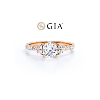 Anel Halo De Ouro Rose 18k e Diamantes Brilhantes 50pts | New | anel-de-noivado, Anéis, diamante, noivado, pink | AUREA FINE JEWELRY