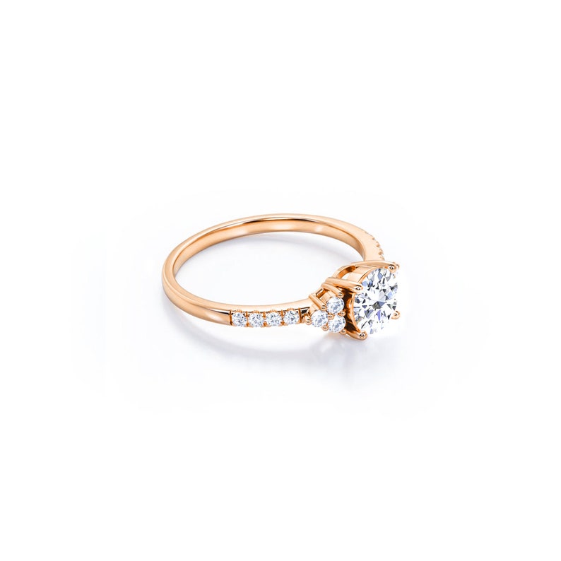 Anel Halo De Ouro Rose 18k e Diamantes Brilhantes 30pts