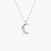 Colar Crescente Lua Corrente Luxo Feminino em Ouro Branco 18k c/ Diamante | New | Celestial diamonds, Colares, diamante, white | AUREA FINE JEWELRY