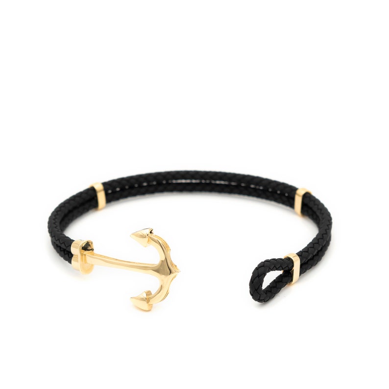 Pulseira masculina  couro legítimo e ouro 18k luxo