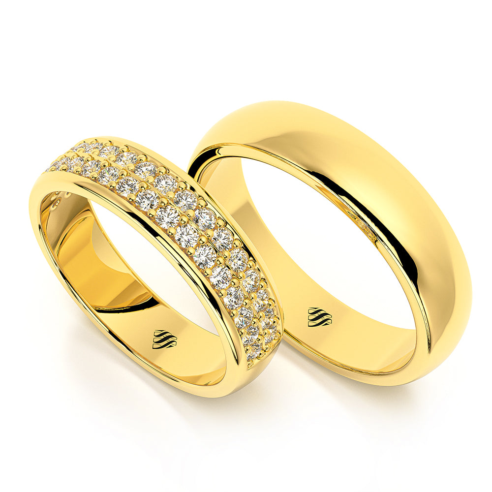 Par de Alianças de Casamento Noivado em Ouro 18k 4,5mm Couple