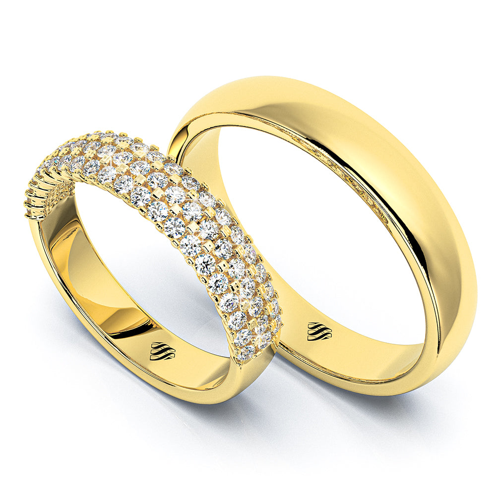 Par de Alianças de Casamento Noivado em Ouro 18k 4mm Sky