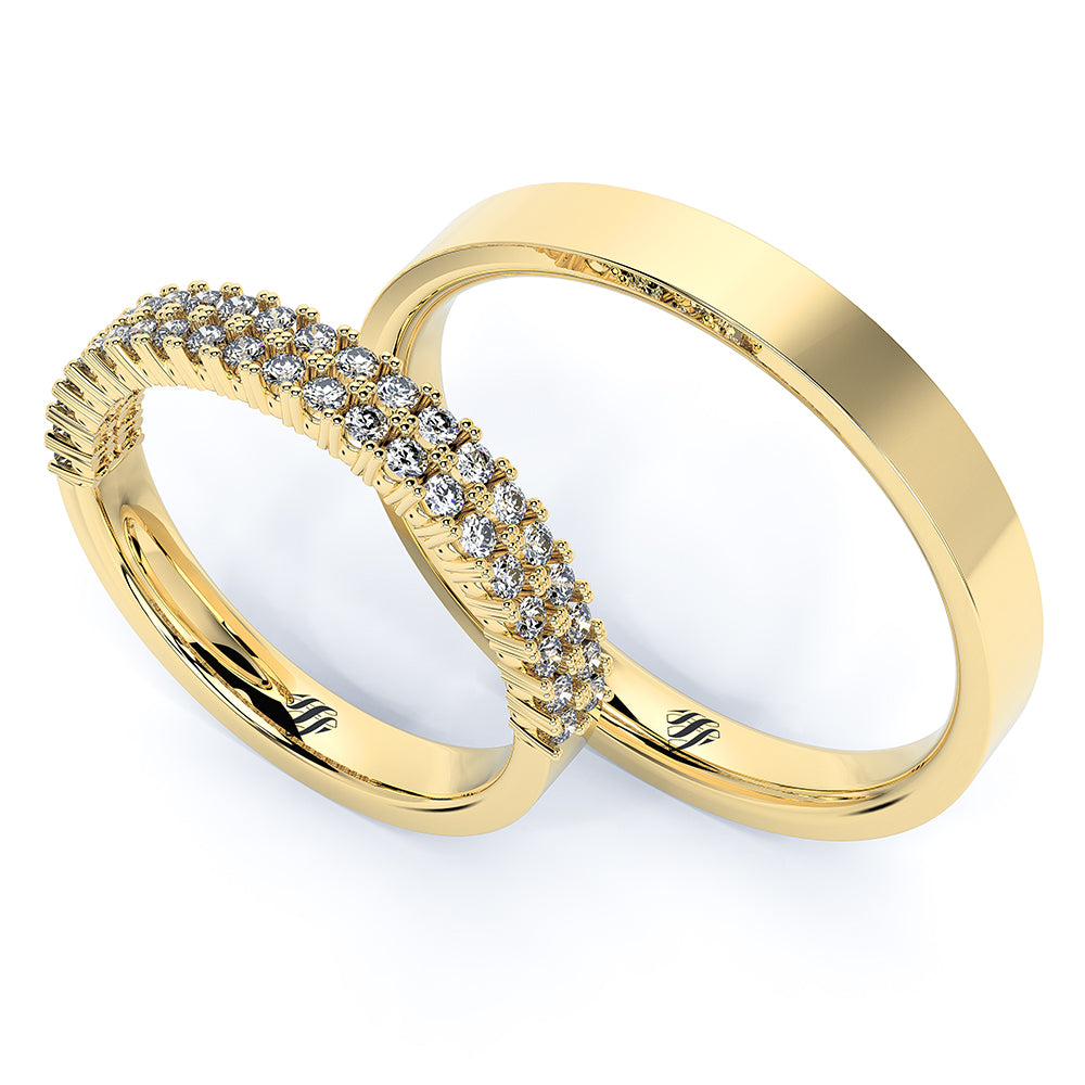 Par de Alianças de Casamento Noivado em Ouro 18k 3mm Luxo