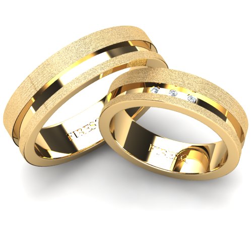 Par de Alianças de Casamento Noivado em Ouro 18k 5,5mm Bolt