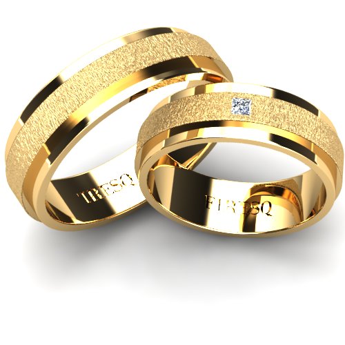 Par de Alianças de Casamento Noivado em Ouro 18k 6mm Strak