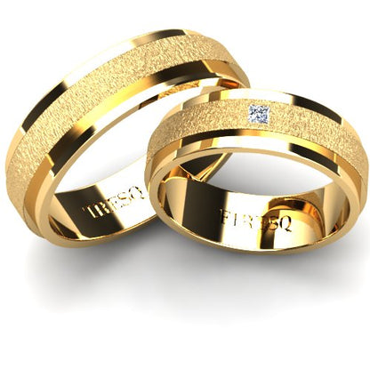 Par de Alianças de Casamento Noivado em Ouro 18k 6mm Strak