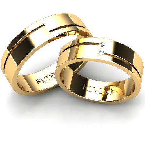 Par de Alianças de Casamento Noivado em Ouro 18k 5.5mm Strak