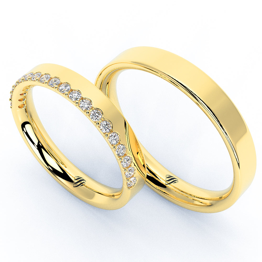 Par de Alianças de Casamento Noivado em Ouro 18k 3,5mm Argan
