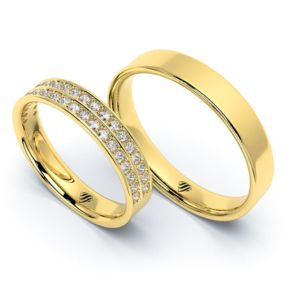 Par de Alianças de Casamento Noivado em Ouro 18k 4mm Opra