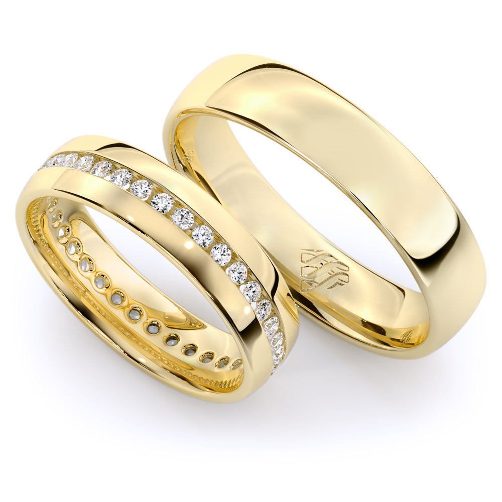 Par de Alianças de Casamento Noivado em Ouro 18k 4,5mm Soul