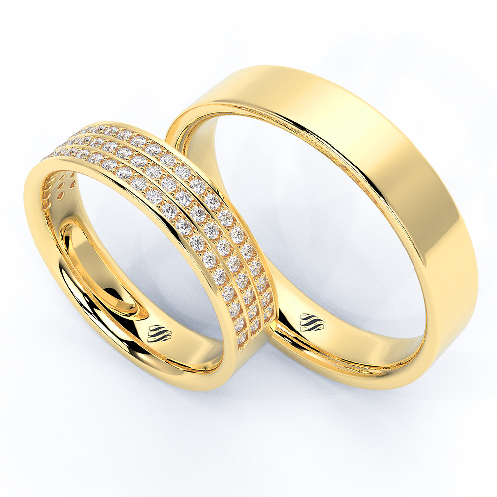 Par de Alianças de Casamento Noivado em Ouro 18k 4,5mm Liss